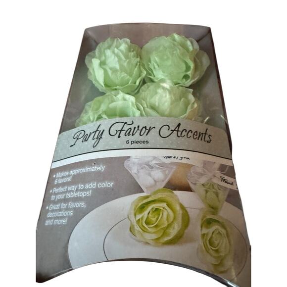 18 Artificial Accent Roses Tabletop Decorations Dinner Party Green Pink Flower - Picture 3 of 6